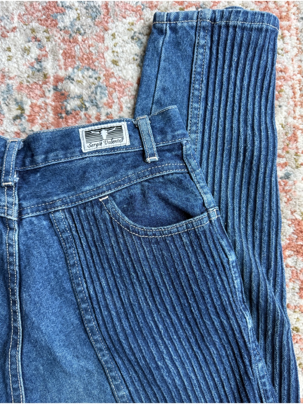 Vintage 80s Sergio Valente Ribbed Panel Jeans - Picture 5 of 6